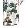 Men's Vacation Shirt Botanical Floral Leaf Print Button Up Shirt - Blanc 5XL