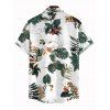 Men's Vacation Shirt Botanical Floral Leaf Print Button Up Shirt - Blanc 5XL