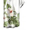 Chemise de vacances pour homme à imprimé floral d'hibiscus aquarelle, boutonnée - Vert clair XL