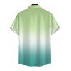 Vacation Couple Outfit Ombre Coconut Tree Print Ruched Bust Dress and Shirt Shorts Set - Vert clair S | US 4