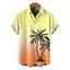 Men's Vacation Shirt for Beach Ombre Coconut Tree Print Button Up Shirt - violet lilas 5XL