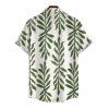 Hawaiian Couple Outfit Tropical Pinnate Leaf Leaf Print Pocket Tied Shoulder Dress and Shirt Set - Vert S | US 4