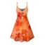 Ombre Hibiscus Floral Print Vacation Dress Spaghetti Strap V Neck A Line Mini Tank Dress - Jaune XXL | US 14