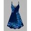 Vacation Dress Watercolor Butterfly Scroll Print Spaghetti Strap Mini Dress - Bleu Marine XXXXXL | US 20