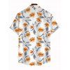 Men's Vacation Shirt Hawaiian Leaf Botanical Print Button Up Shirt - Blanc 5XL