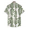 Men's Hawaiian Shirt Tropical Pinnate Leaf Leaf Print Button Up Shirt - Vert 5XL