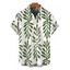 Men's Hawaiian Shirt Tropical Pinnate Leaf Leaf Print Button Up Shirt - Vert 5XL
