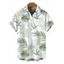 Men's Vacation Shirt Tropical Botanical Leaf Print Button Up Shirt - Vert clair 5XL