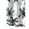 Vacation Couple Outfit Colorblock Coconut Tree Print Flounce Smocked Slit Dress and Shirt Set - Vert Armée S | US 4