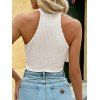 Vacation Tank Top Solid Color Tassel Slim Fit Textured Tank Top - Blanc XL | US 10