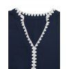 Vacation Dress Colorblock Lace Trim V Neck Sleeveless Dress - Bleu de Minuit L | US 8