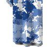 Vacation Couple Outfit Ink Wash Floral Print Flounce Smocked Slit Dress and Shirt Set - Bleu Ciel S | US 4