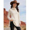Pull long ajouré de couleur unie Pull à col bénitier et manches longues - café lumière XXL | US 14