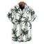 Men's Vacation Shirt Tropical Coconut Tree Print Button Up Shirt - Vert Armée 5XL
