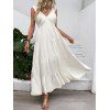 Vacation Dress Solid Color Minimalist Style Empire Waist Maxi Beach Dress - Blanc XL | US 10