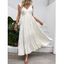 Vacation Dress Solid Color Minimalist Style Empire Waist Maxi Beach Dress - Blanc XL | US 10