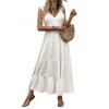 Vacation Dress Solid Color Minimalist Style Empire Waist Maxi Beach Dress - Blanc XL | US 10