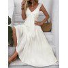 Vacation Dress Solid Color Minimalist Style Empire Waist Maxi Beach Dress - Blanc XL | US 10