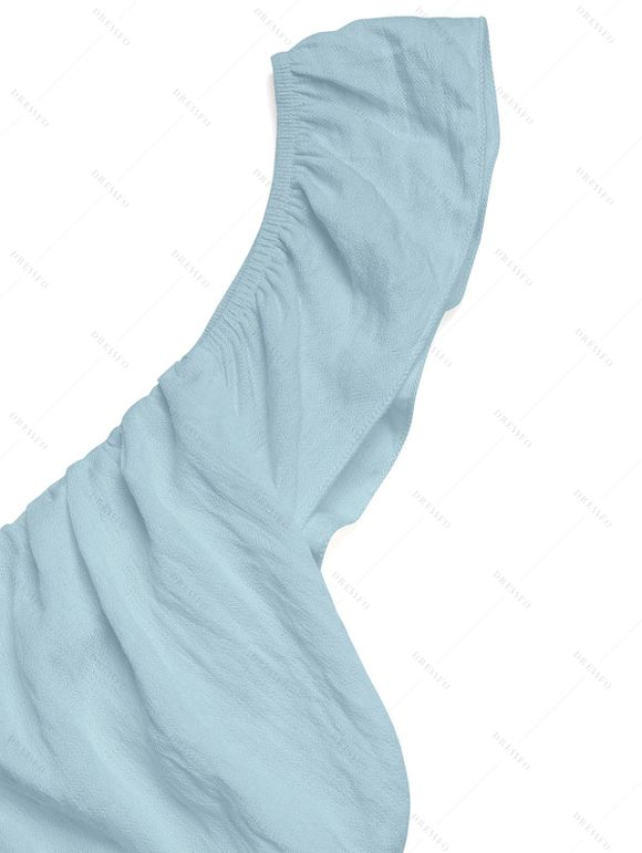 Vacation Dress Solid Color Minimalist Style Empire Waist Maxi Beach Dress - Bleu clair XL | US 10