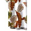 Vacation Couple Outfit for Beach Tropical Leaf Print Tied V Neck Dress and Shirt Set - Blanc S | US 4
