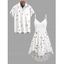 Vacation Couple Outfit Ditsy Floral Print Irregular Hem Dress and Shirt Set - Blanc S | US 4
