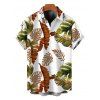 Vacation Couple Outfit for Beach Tropical Leaf Print Tied V Neck Dress and Shirt Set - Blanc S | US 4