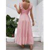 Vacation Dress Solid Color Minimalist Style Empire Waist Maxi Beach Dress - Rose clair XL | US 10