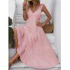 Vacation Dress Solid Color Minimalist Style Empire Waist Maxi Beach Dress - Rose clair XL | US 10