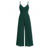 Casual Jumpsuit Solid Color Spaghetti Strap Wide Leg Jumpsuit - Vert profond XL | US 12