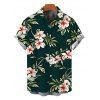 Men's Vacation Shirt Retro Tropical Hibiscus Floral Print Button Up Shirt - Vert profond 5XL
