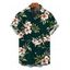 Men's Vacation Shirt Retro Tropical Hibiscus Floral Print Button Up Shirt - Vert profond 5XL