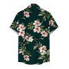 Men's Vacation Shirt Retro Tropical Hibiscus Floral Print Button Up Shirt - Vert profond 5XL