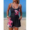 Maillot de bain de plage gainant à imprimé floral, shorty rembourré, maillot de bain de vacances - Noir S | US 4