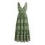 Vacation Dress Ethnic Floral Print Tied Plunge Neck Maxi Dress - PLANT GREEN L | US 8