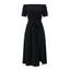 Solid Color Dress Off the Shoulder Slit Midi Belt Dress - Rouge Vineux S | US 4