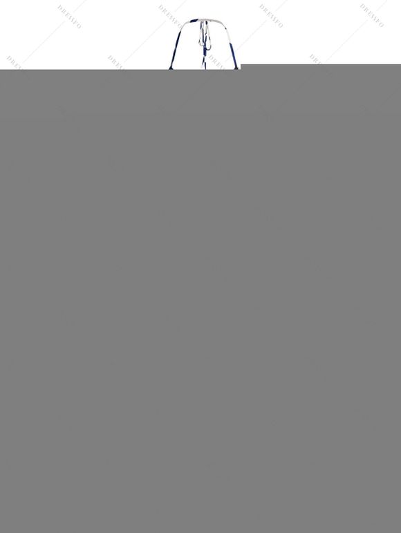 Vacation Dress Minimalist Leaf Pattern Twisted Cut Out Slit Halter Maxi Dress - Bleu XXL | US 12