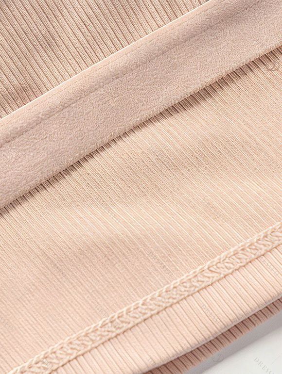 Textured Solid Color Tank Top Padded Sleeveless Cropped Top - Abricot M | US 6