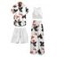 Vacation Couple Outfit Solid Color Tank Top Floral Leaf Print Belt Pants and Shirt Shorts Set - Vert Armée S | US 4