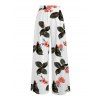 Vacation Couple Outfit Solid Color Tank Top Floral Leaf Print Belt Pants and Shirt Shorts Set - Vert Armée S | US 4