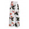 Vacation Couple Outfit Solid Color Tank Top Floral Leaf Print Belt Pants and Shirt Shorts Set - Vert Armée S | US 4