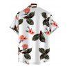 Vacation Couple Outfit Solid Color Tank Top Floral Leaf Print Belt Pants and Shirt Shorts Set - Vert Armée S | US 4