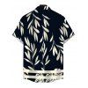 Vacation Couple Outfit Textured Cropped Top Leaf Silhouette Print Belt Pants and Shirt Shorts Set - Noir S | US 4