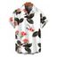 Men's Vacation Shirt Coral Floral Striped Leaf Print Button Up Shirt - Vert Armée 5XL