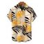 Men's Vacation Shirt Striped Bicolor Leaf Print Button Up Shirt - FLAXSEED YELLOW 5XL