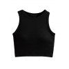 Textured Solid Color Tank Top Padded Sleeveless Cropped Top - Noir XL | US 12