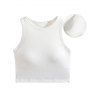 Textured Solid Color Tank Top Padded Sleeveless Cropped Top - Blanc S | US 4