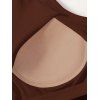 Textured Solid Color Tank Top Padded Sleeveless Cropped Top - DEEP COFFEE XL | US 12