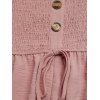 Solid Color Jumpsuit Ruffle Off the Shoulder Tied Mock Button Wide Leg Jumpsuit - Rose L | US 8-10