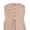 Solid Color Jumpsuit Ruffle Off the Shoulder Tied Mock Button Wide Leg Jumpsuit - café lumière M | US 6