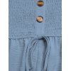 Solid Color Jumpsuit Ruffle Off the Shoulder Tied Mock Button Wide Leg Jumpsuit - Bleu gris XXL | US 14